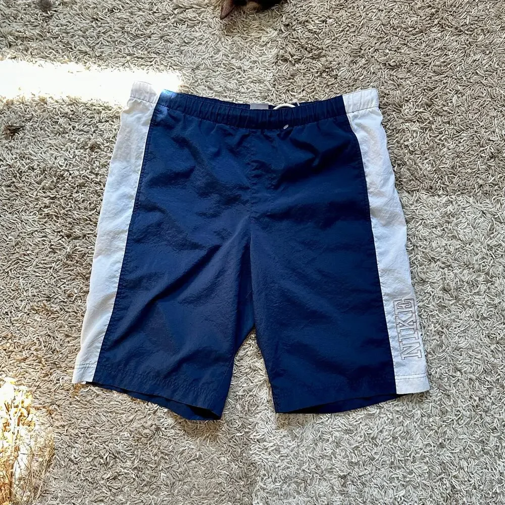 Vintage 90s Navy Nike Trunk Shorts Swim Mens Size M